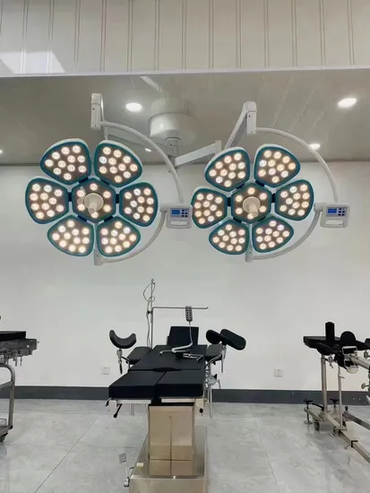Double Arm Shadowless LED Low Temperature Ceiling Mounted Hospital Operating Lamp