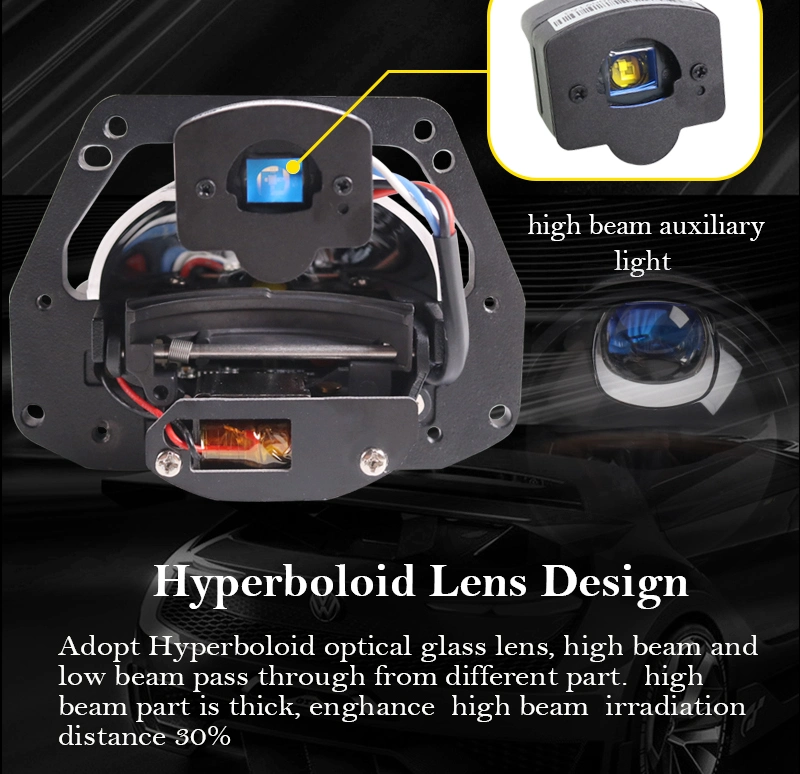 Sanvi Top Quality Headlights Manufacturer 12V 72W Super Bright Projector Lens Headlight 3 Inch Car LED Projector Lens Headlight Motorcycle Auto Lamps