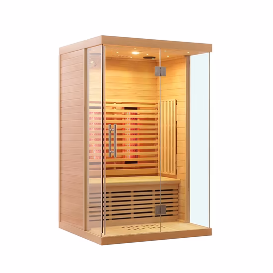 Home Indoor Wooden Hemlock 1 Person Infrared Sauna Room