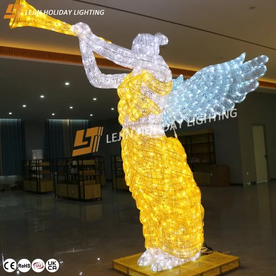 LED Outdoor Holiday Decoration 3D Angel Motif Lights 