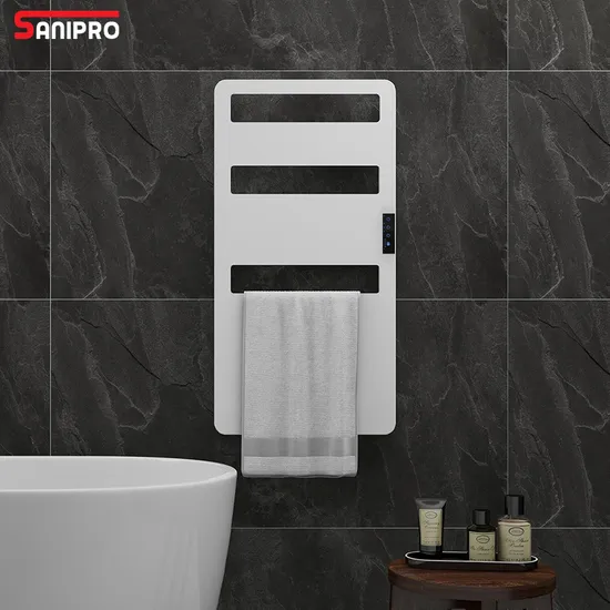 Sanipro Hot Sale Bathroom Wall Mounted Electric Towel Heaters Clothes Dryer Smart Touch Timer Warm Heated Towel Racks 