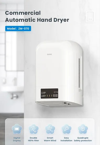 Commercial Hand Blower 1350W Cold Warm Wind Hand Dryer with HEPA Filter for Bathrooms 