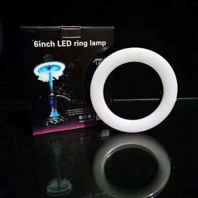 Portable Arab Hookah LED Light Shisha Narguile 6inch Ring Lamp Panel Travel Sheesha Chicha Accessories Suitable for Bar KTV