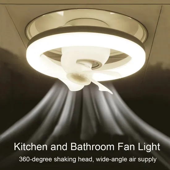 Modern Style 3 Gears Wind Speed LED Ceiling Fan Light Stepless Adjustment Cold and Warm Light Ceiling 2 In1 Easy Installation Kitchen Bathroom Ceiling Fan Light 