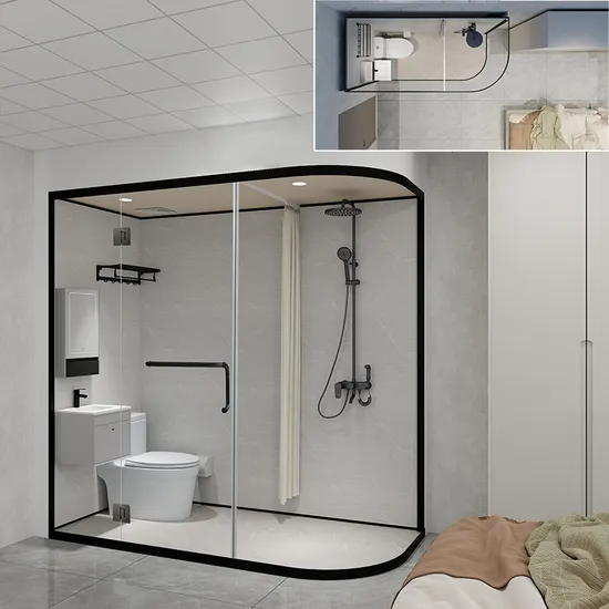 Customized Bathroom Prefab Modular, Prefabricated Hotel Bathroom, Integrated Shower Bathroom 
