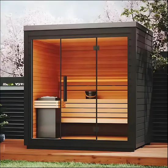 Modern Design Outdoor Far Infrared Sauna Room for 4 People Red Cedar Sauna for Outdoor Use 