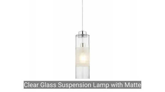 Clear Glass Suspension Lamp with Matte Finish and E26 Bulb Pendant Light 