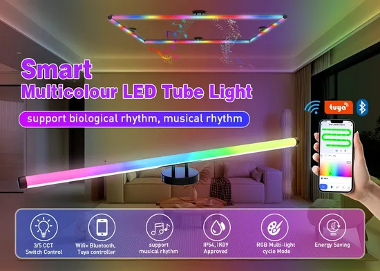 Shinelong New Arrival LED Linear Light Fixture with CCT and RGB Color Control LED Tube Light C for Bedroom 